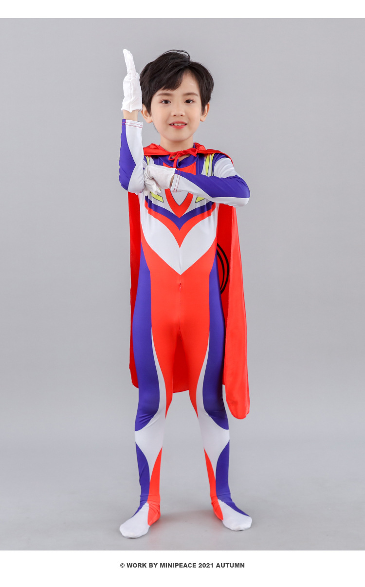 儿童节奥特曼服装奥特曼衣服赛罗迪迦欧布男童男孩连体儿童紧身衣 欧