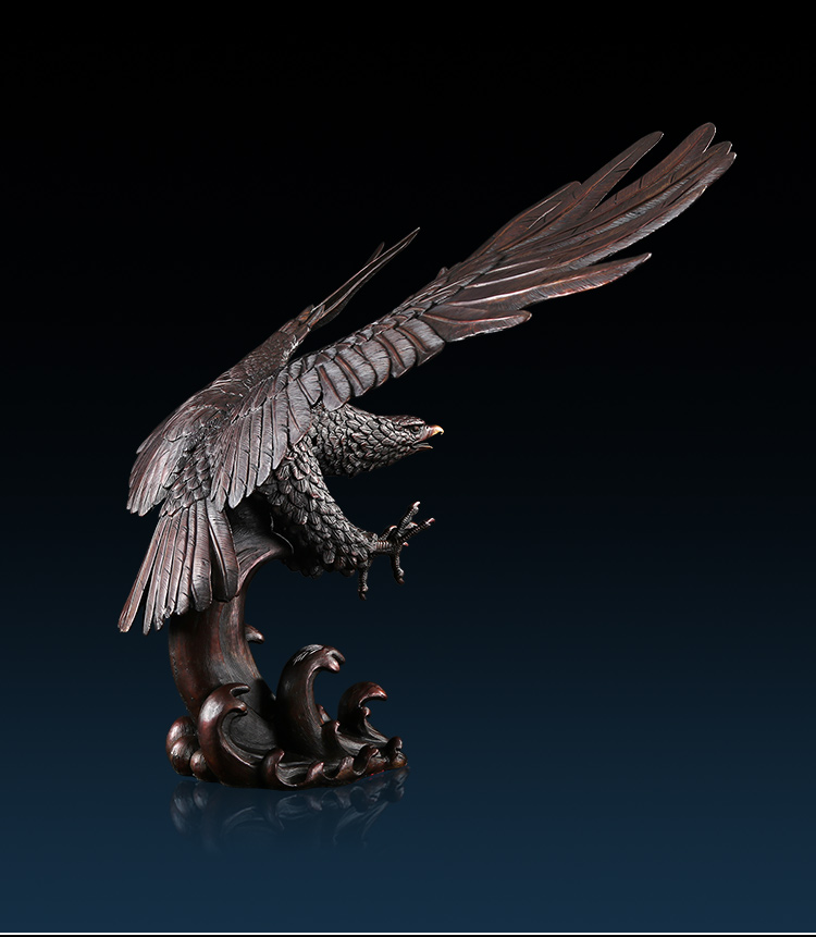 弗朗德纯铜鹰摆件大鹏展翅大号铜工艺品大展宏图公司开业乔迁装饰品