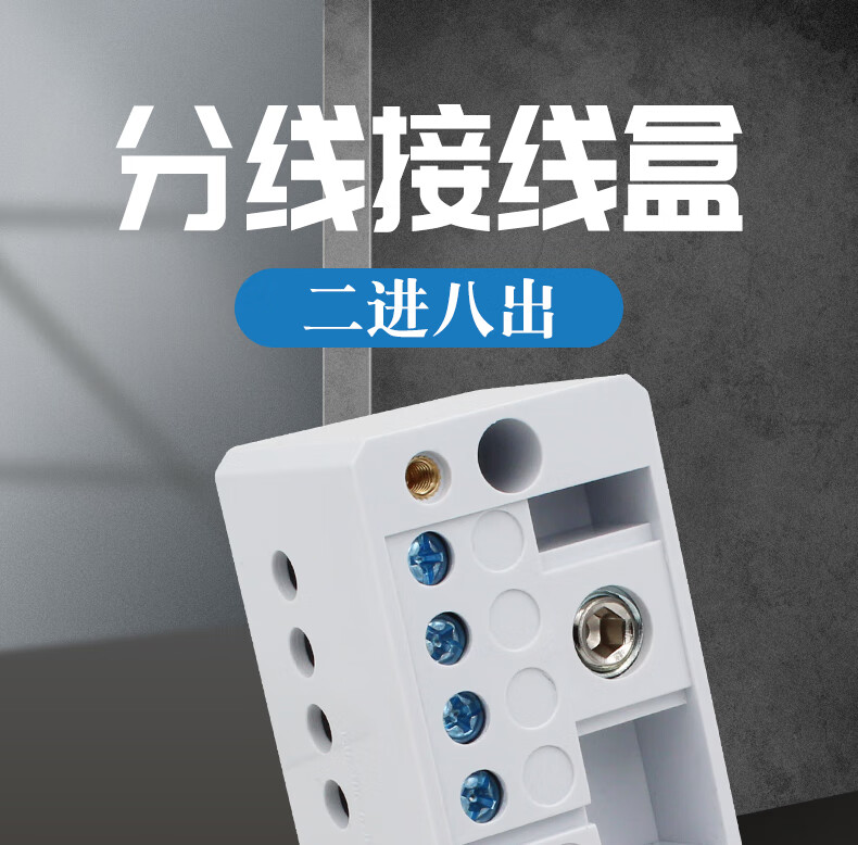 分线盒二进八出接线端子排电线接线器家用明装220v单相零火并线器一进