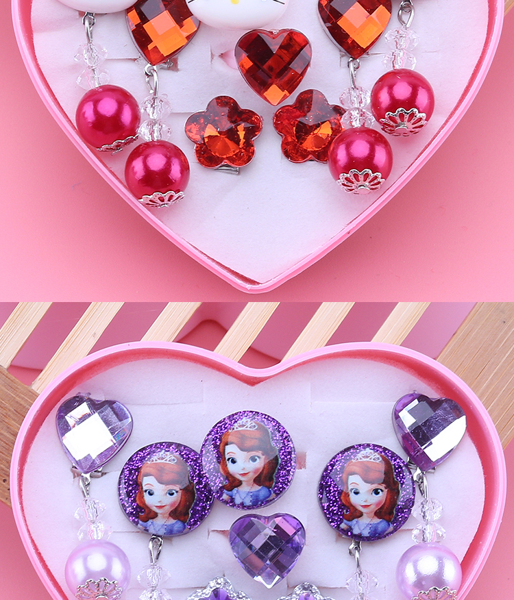 耳环无耳洞无痛宝宝公主可爱卡通女童耳坠耳夹女孩耳饰品礼物 艾莎