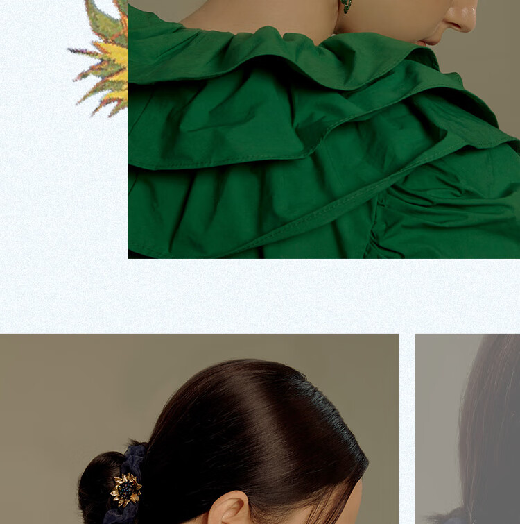 She's Headpiece, Van Gogh Sunflower Handmade Beaded Crystal-Like Hair Tie, Birthday Gift for Girlfriend 4