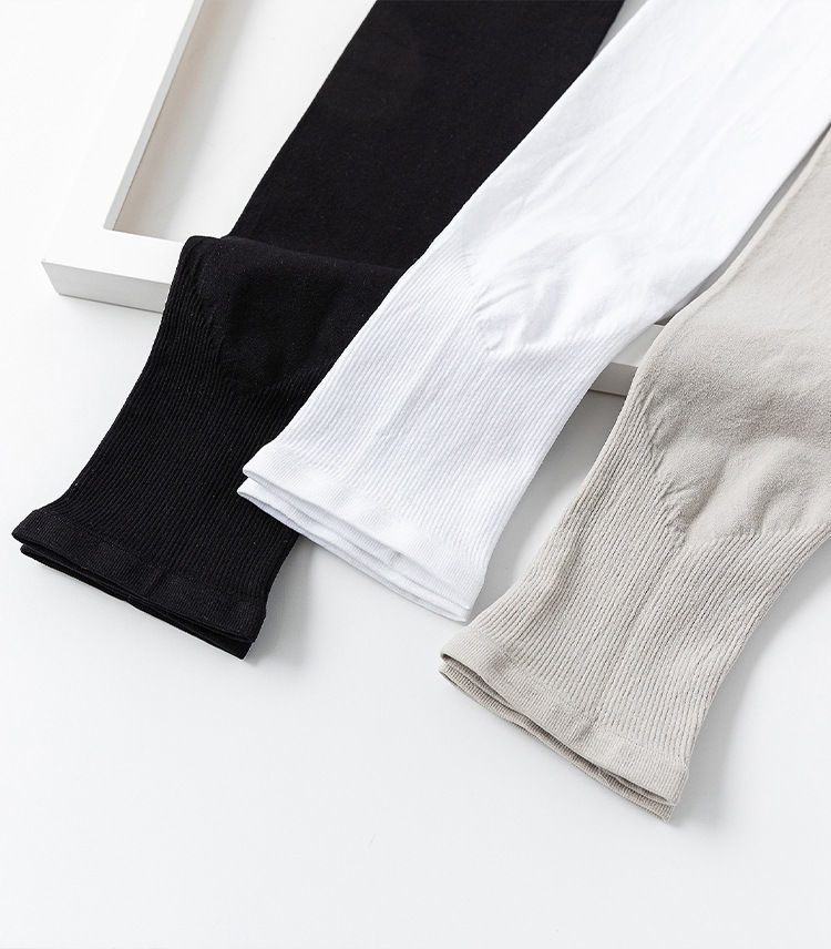 防晒腿套男女骑行冰丝薄款袖套篮球运动护膝户外跑步护腿袜套脚套白色