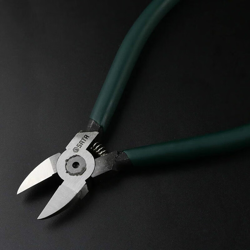 水口钳6寸塑料水口钳70642弹簧电子剪线平口剪小水口钳偏口钳子 5寸