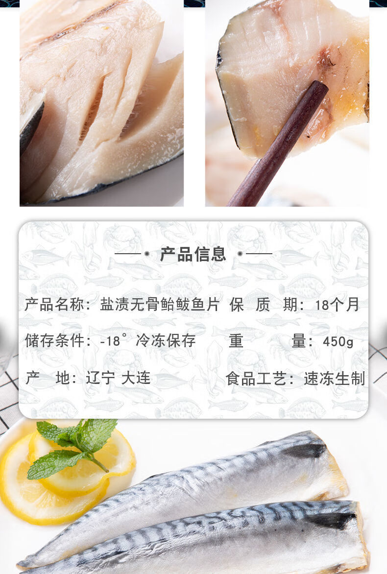 挪威青花鱼切片鲐鱼450g新鲜冷冻青鱼鲭鱼昌盛隆青花鱼450g2袋