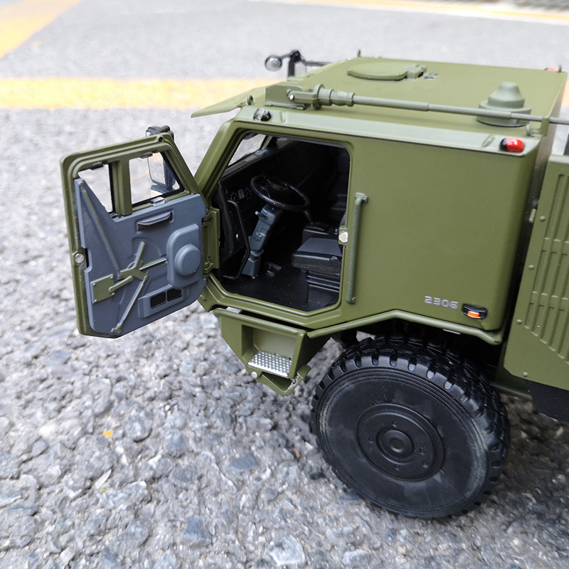 陕汽军车德龙sx2306 越野军卡运兵车1:24 仿真合金汽车模型 6*6【图片