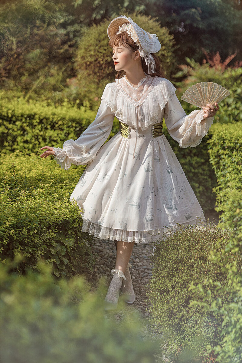 哲娃国潮小仙女联名原创寻花笺lolita优雅少女洋装op仙甜美小礼服公主