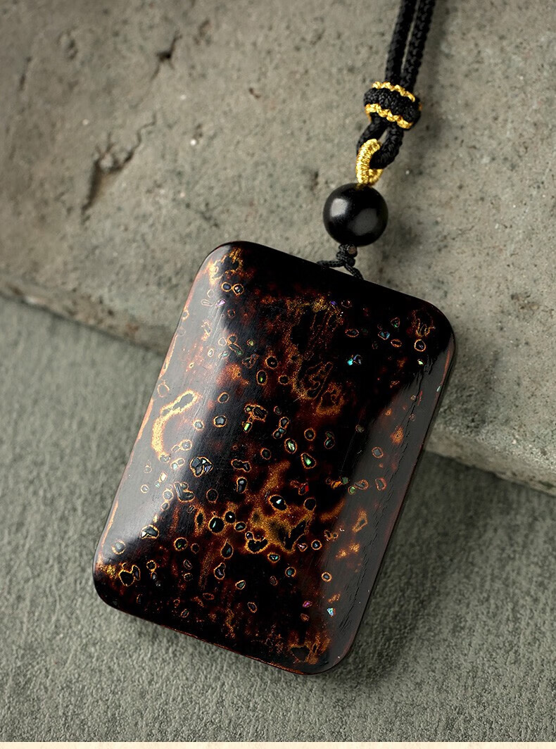 月石缘大漆平安无事牌男女士福州非遗实用礼物挂件饰品项链吊坠送男友