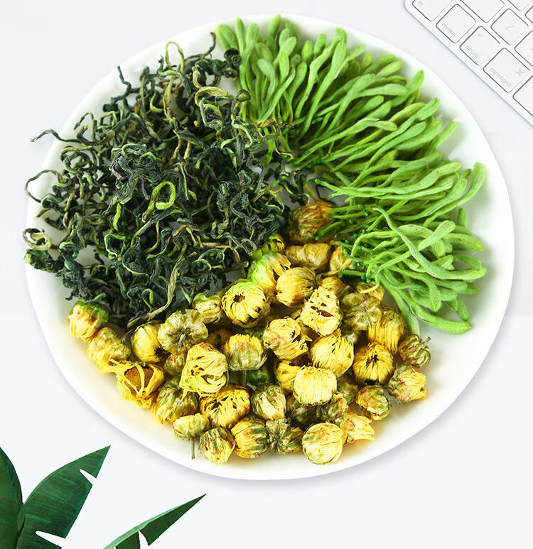 金银花茶胎菊花蒲公英茶组合花草茶泡水熬夜恢复甘草降热金银花胎菊各