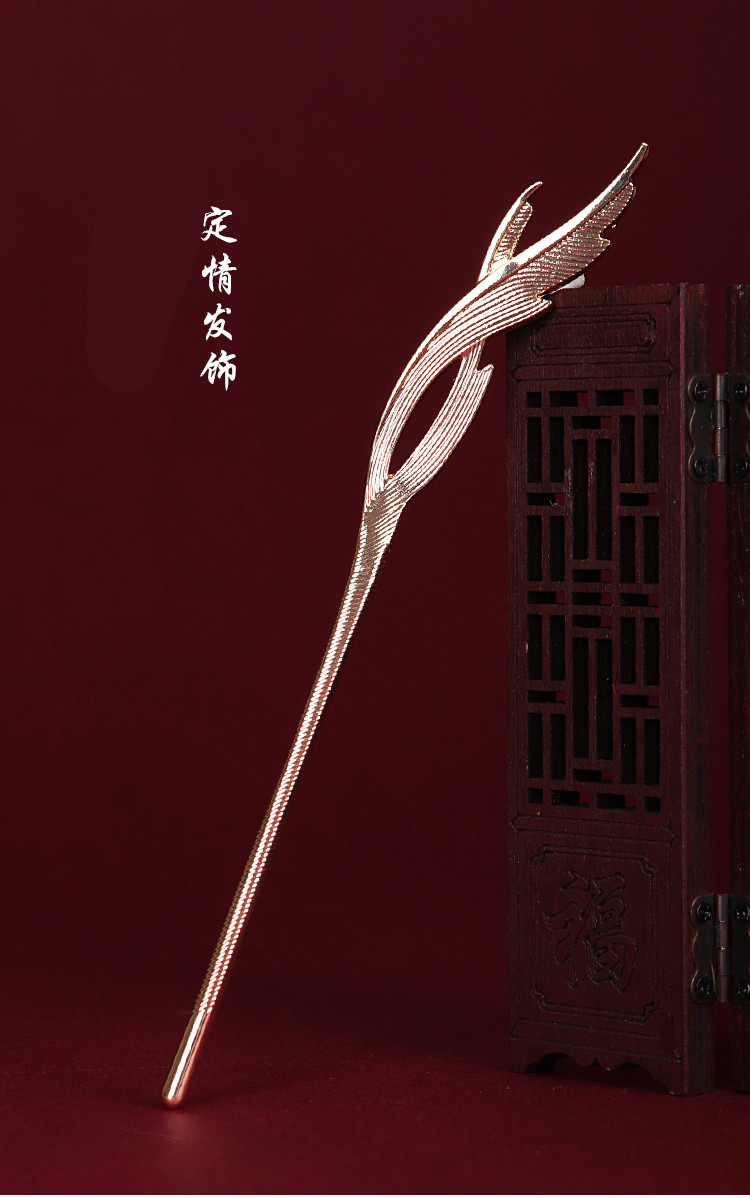 发簪古风学生凤翎合金簪子简约现代可盘发女小众设计感