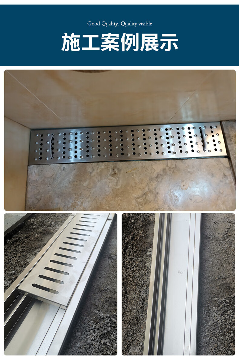 排水沟槽u形304不锈钢线型排水沟u型槽厨房卫生间u形排水沟槽下水道