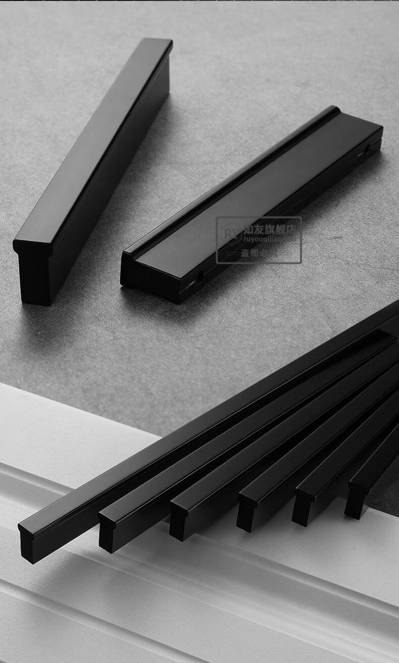 柜门拉手定制长款轻奢通体衣柜柜门拉手通顶整体加长超长长条金色黑色