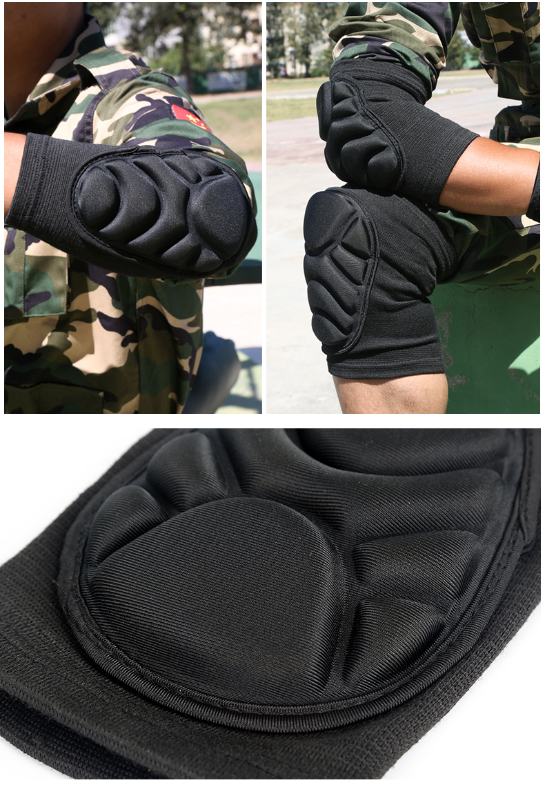 战术护膝护肘爬行军训新兵训练内置护腕手套户外护具全套套装l码1401