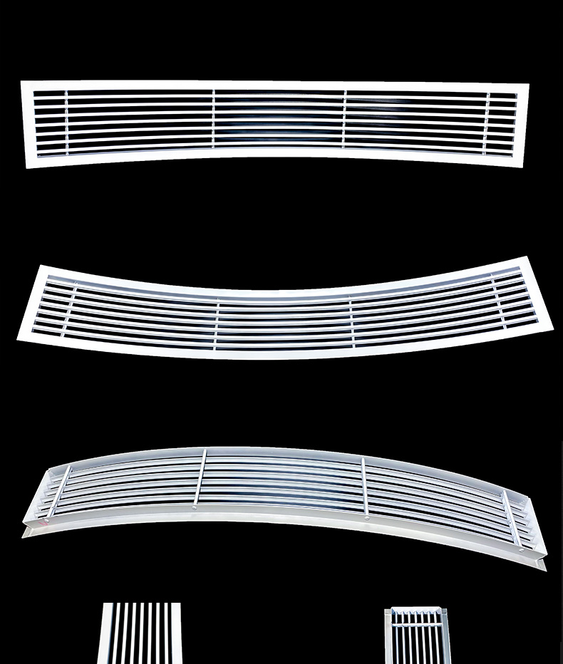 定制弧形中央空调出风口格栅铝合金异形凹凸圆形三角abs拱弧百叶定制