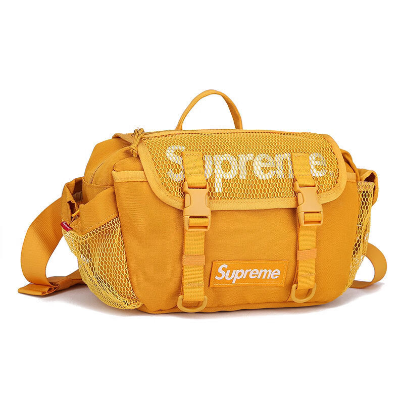 supreme20ss48thwaistbag3m迷彩网眼格单肩包斜挎包男女腰包黑色
