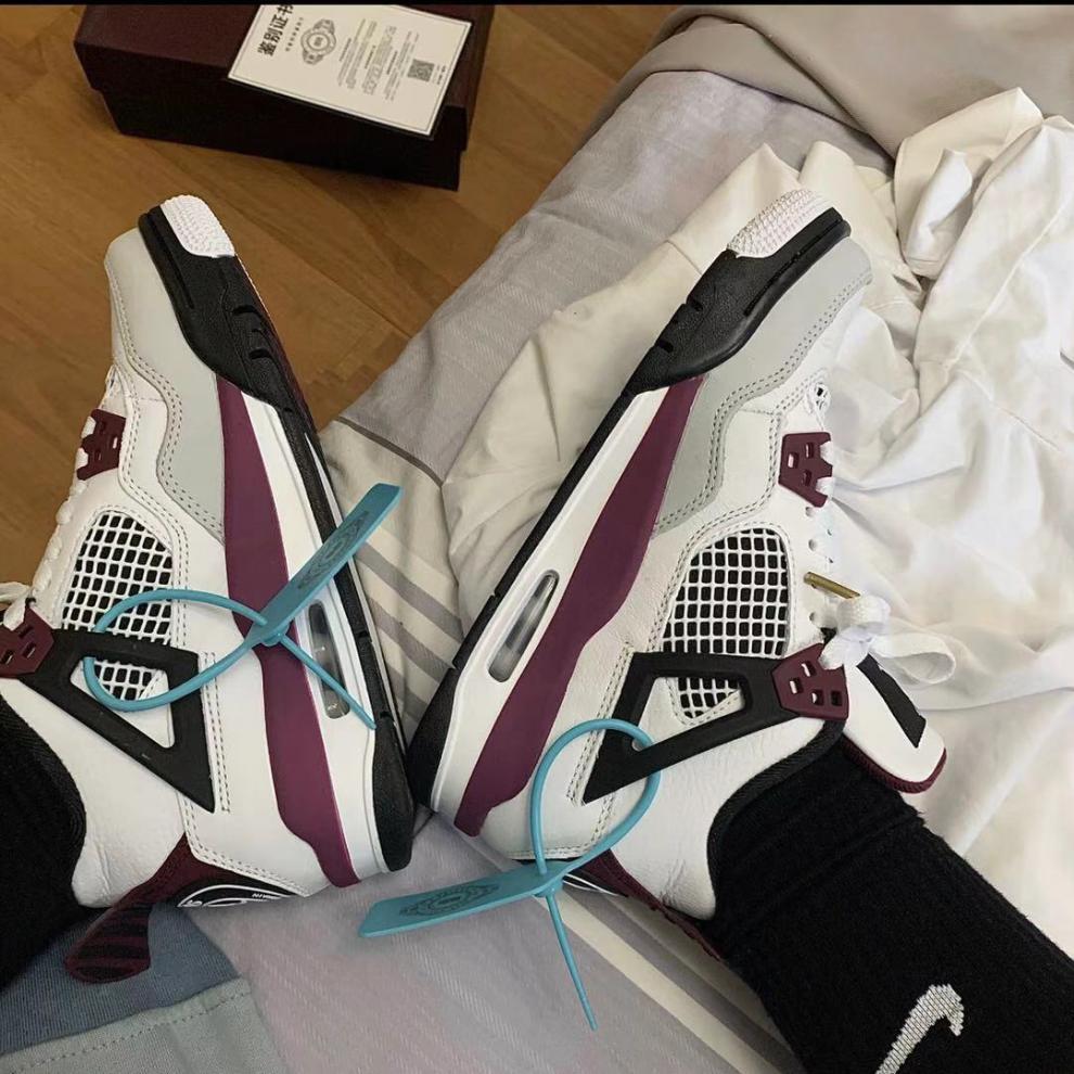 同款高版本psg大巴黎小鬼王凯琳同款aj酒红紫葡萄篮球.