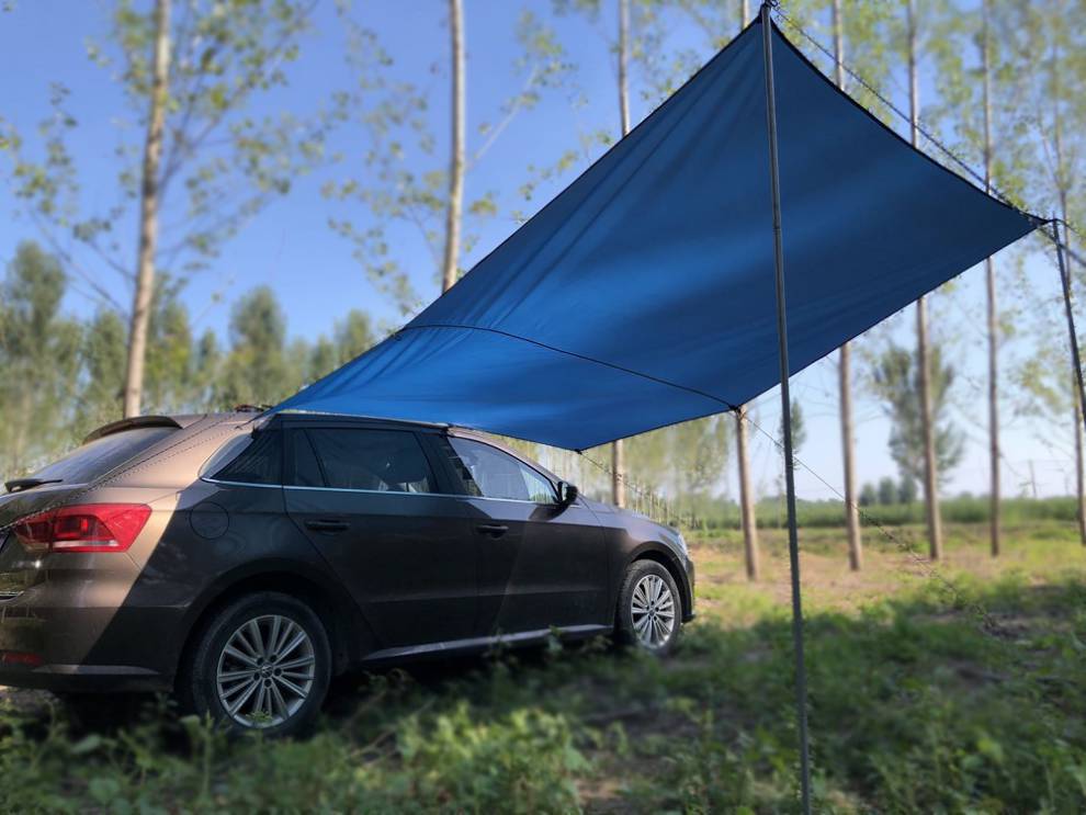 车用侧边帐篷 车边帐篷suv天幕轿车用侧边帐遮阳棚户外自驾游带杆车载