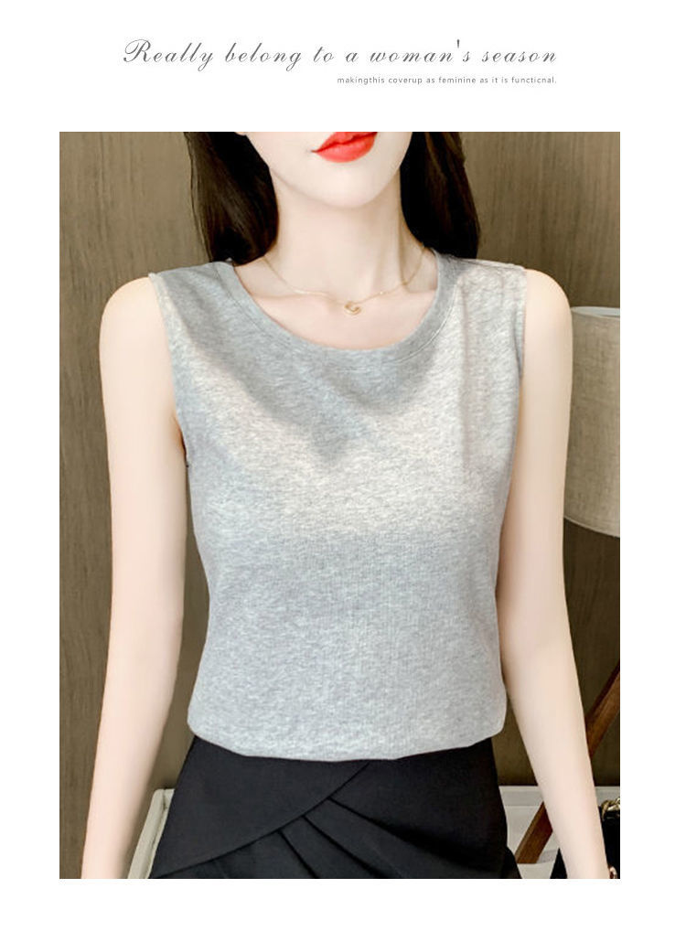 碧眼狐跨栏背心女夏季无袖女士贴身打底衫棉坎肩可外穿弹力修身休闲