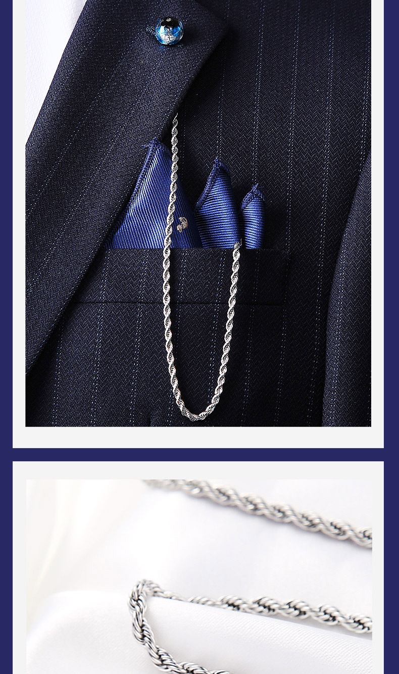 gt绅诚琉璃珠时尚设计驳头链创新幸运男西装配饰礼盒包装聚福琉璃蓝