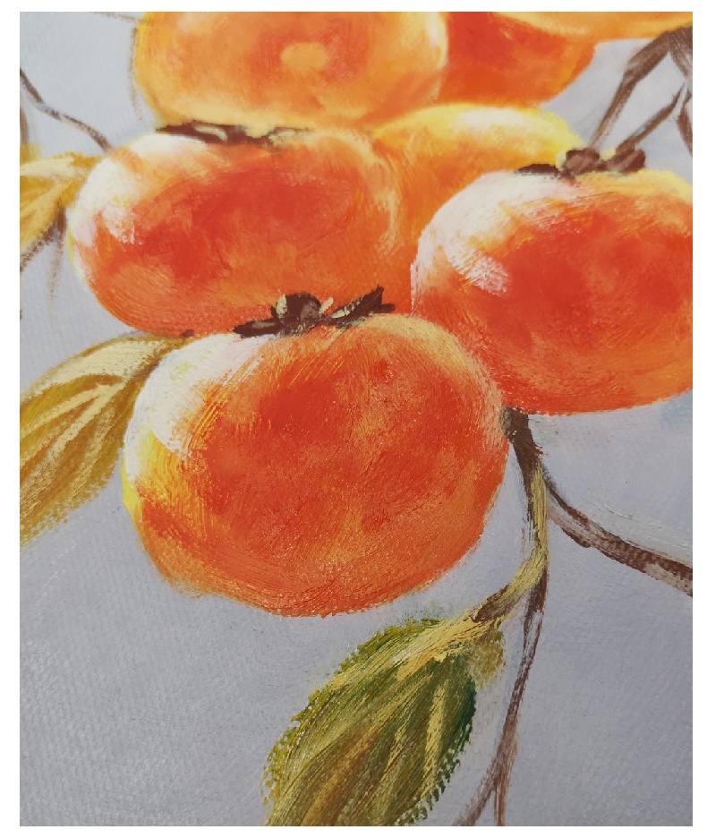 水竞手绘油画客厅柿子挂画招财新中式沙发背景墙装饰画高档柿柿如意