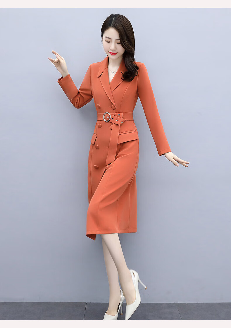 佰蓝娇连衣裙2020秋装新款秋季女装春秋时尚气质修身遮肚子显瘦女士v