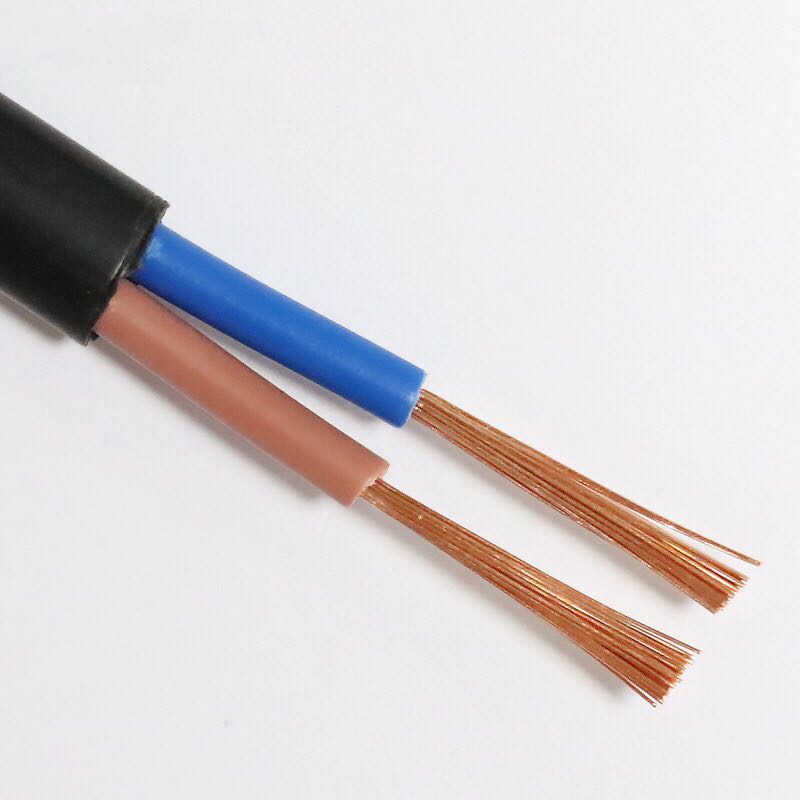 两芯电源线铜rvv黑皮护套线2芯115平方电线扁平电缆电线软线白皮2x25