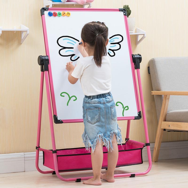 画画板黑板墙宝宝幼儿童小学生家用学写字磁性水笔可擦白板支架式d款