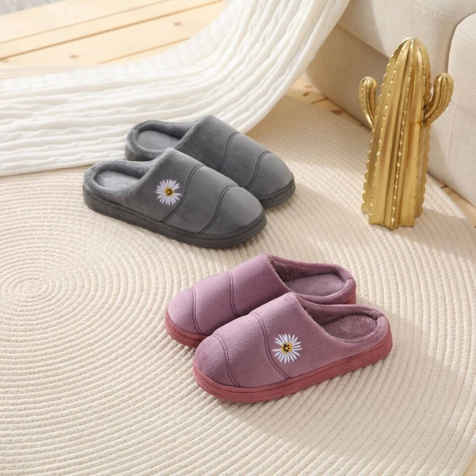 【百亿补贴】璐依雅涵 小雏菊棉拖鞋居家棉拖时尚新款厚底包跟冬季居