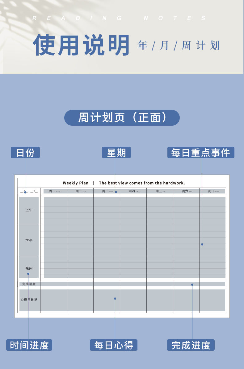 52周計劃本自律神器任務自律表時間管理學生todolist打卡月計劃表促銷