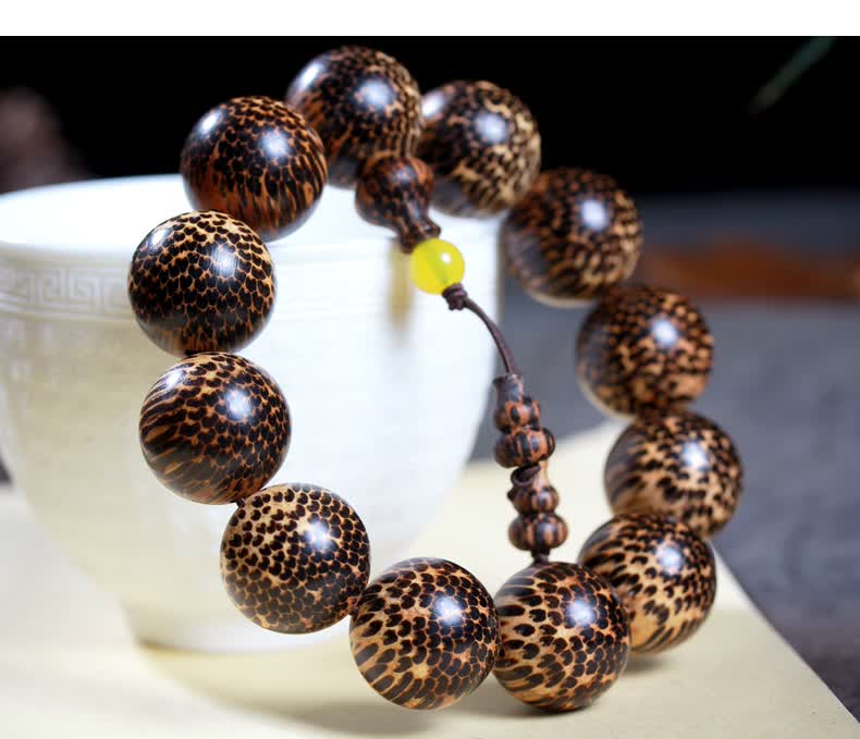 时乾蛇纹木手串高密度蛇鳞木木料佛珠礼品文玩手链龙甲木文玩收藏把件