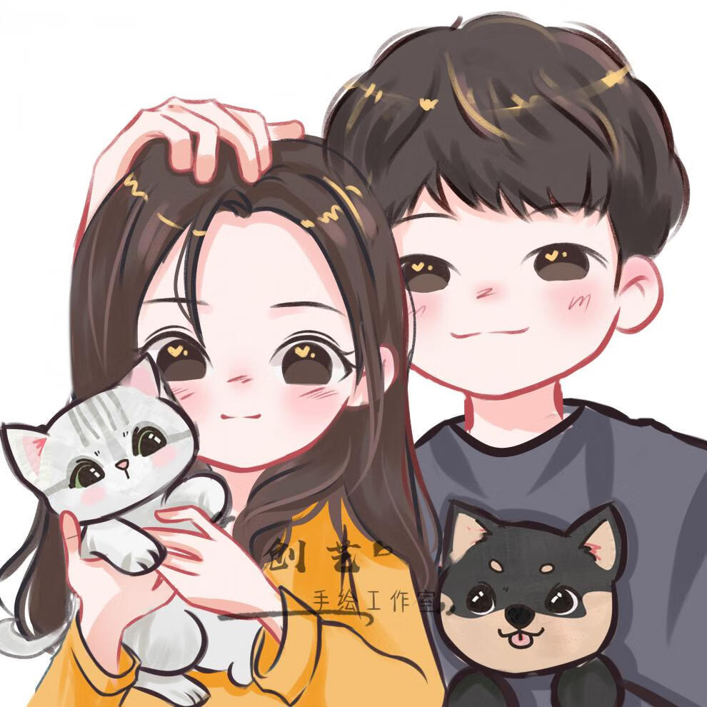 微信头像定制 手绘头像定制情侣结婚软萌q版动漫卡通微信头像约稿设计