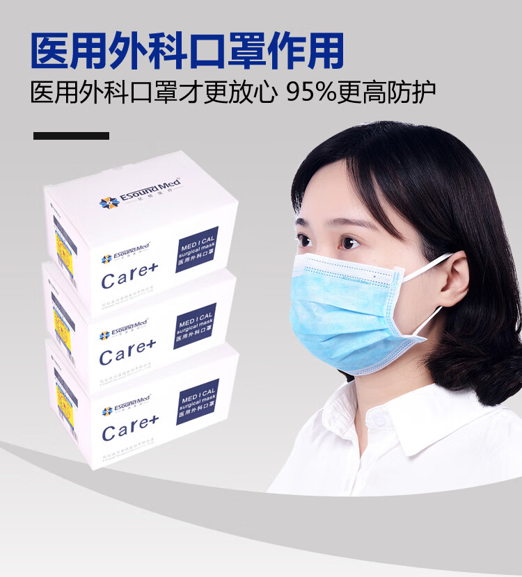 亿信一次性医用外科口罩独立包装无菌防飞沫含熔喷布透气成人口罩防