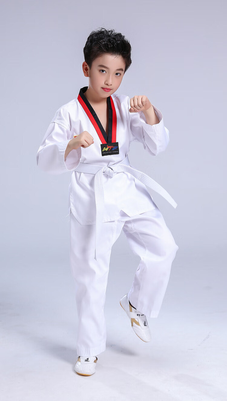 九日山竞派旗舰同款儿童跆拳道服装成人道服男童跆拳道衣服女全套短袖