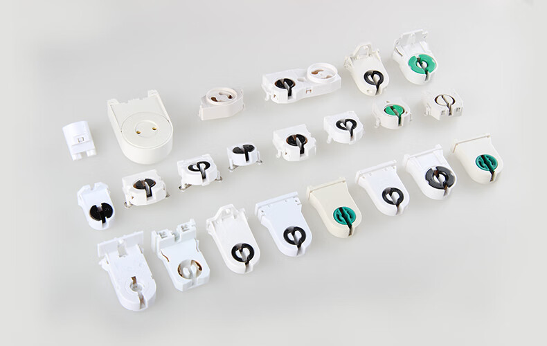 灯具配件t5t8g13日光灯灯座灯角带铁片灯脚led支架灯座荧光灯18号abs