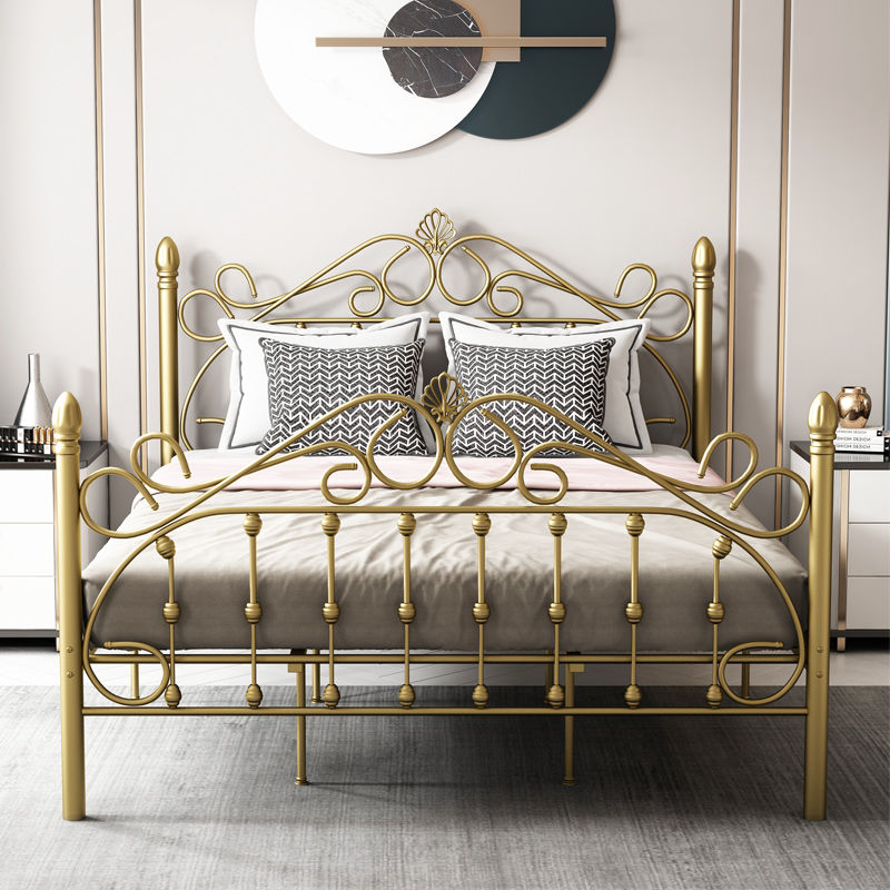 卧室家具 床 莤宸 铁床铁艺床单人床轻奢床 欧式美式简约铁艺床单人