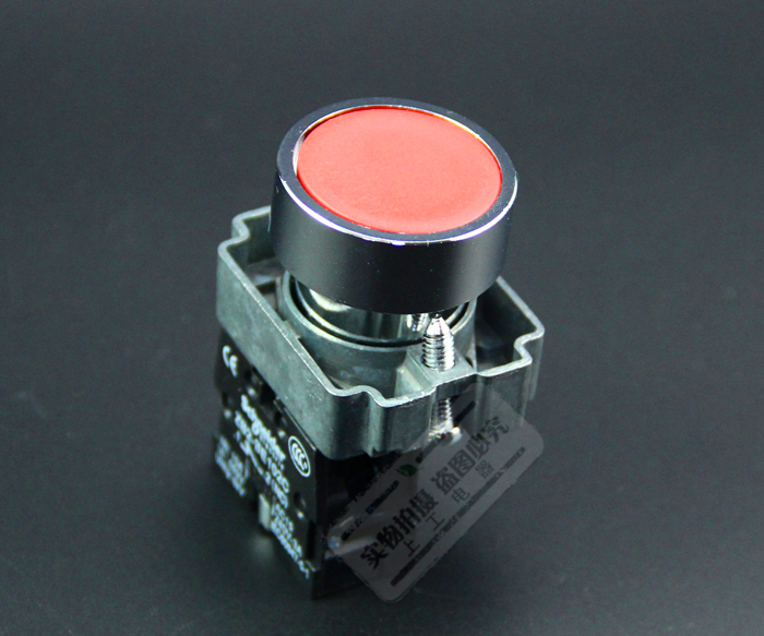 平头按钮xb2ba31c自复位点动开关红色绿色zb2be101c一常开蓝色