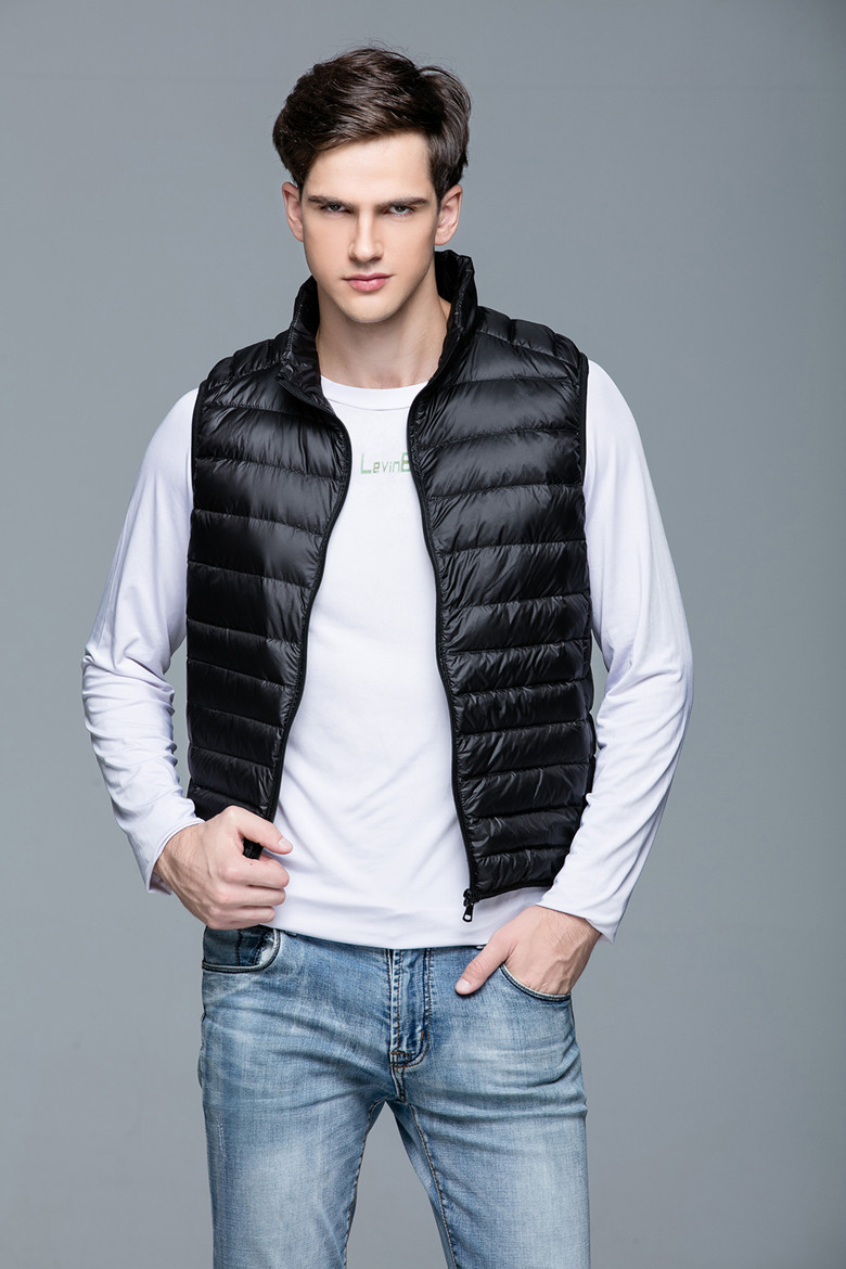 波司登旗下雪中飞男装同款特大号轻薄羽绒马甲男背心短款胖子羽绒服