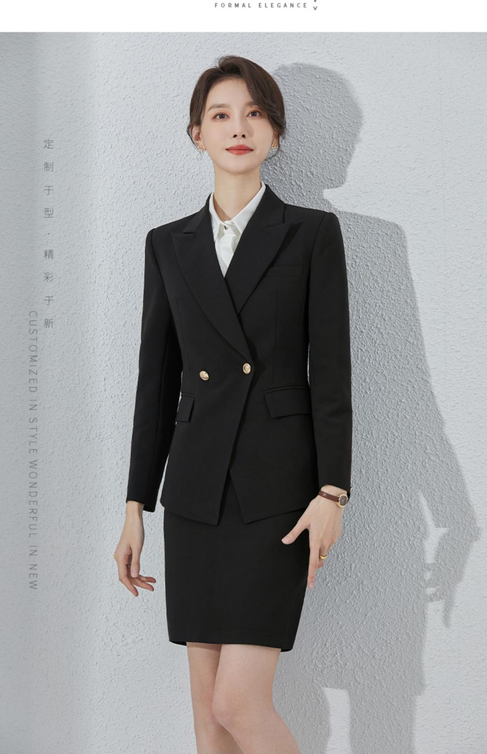 诗璐雅高端职业西装套装女春韩版干练教师面试正装置业顾问工作服藏青