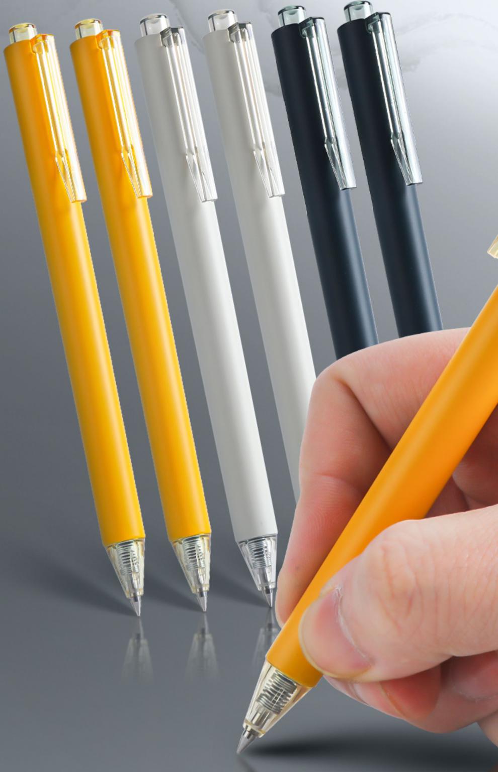 5子弹头黑色按动水笔三倍高密度重手感小清新ins高颜值 h5803【大国志