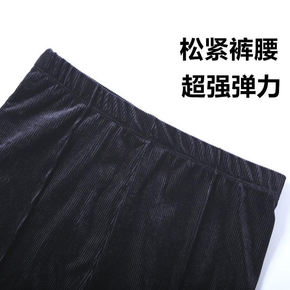 精编细条纹健美裤女士高腰宽松外穿打底裤黑色黑色两条装l建议5060穿