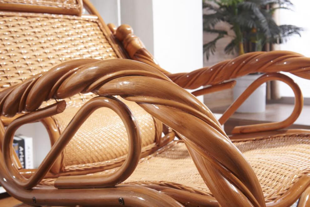 【旗舰精品】休闲藤摇椅阳台藤编老年人躺椅逍遥椅摇摇椅田园风格藤椅