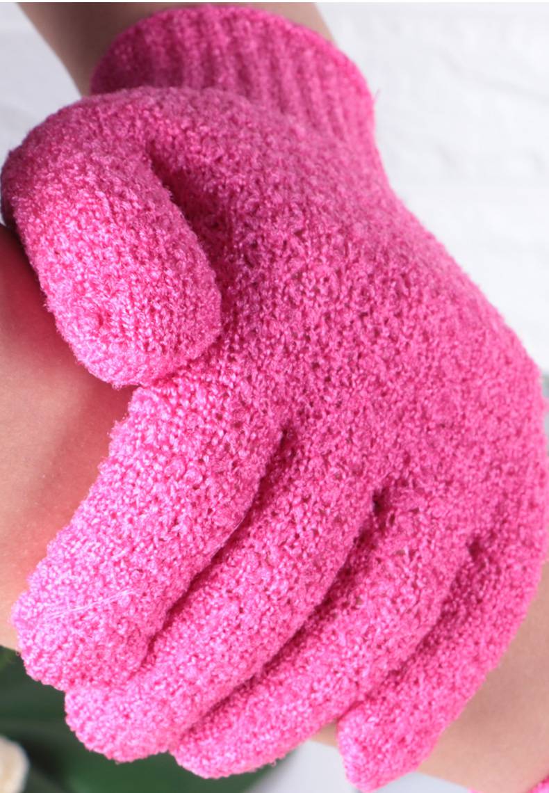 搓澡手套五指 搓澡巾手套五指洗澡沐浴神器后背澡巾擦搓背磨砂搓泥