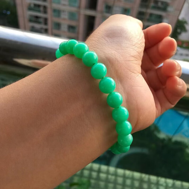 巴翼鸟 天然澳洲玉手链 无优化澳玉手串绿玉髓手饰 澳翠女水晶饰品