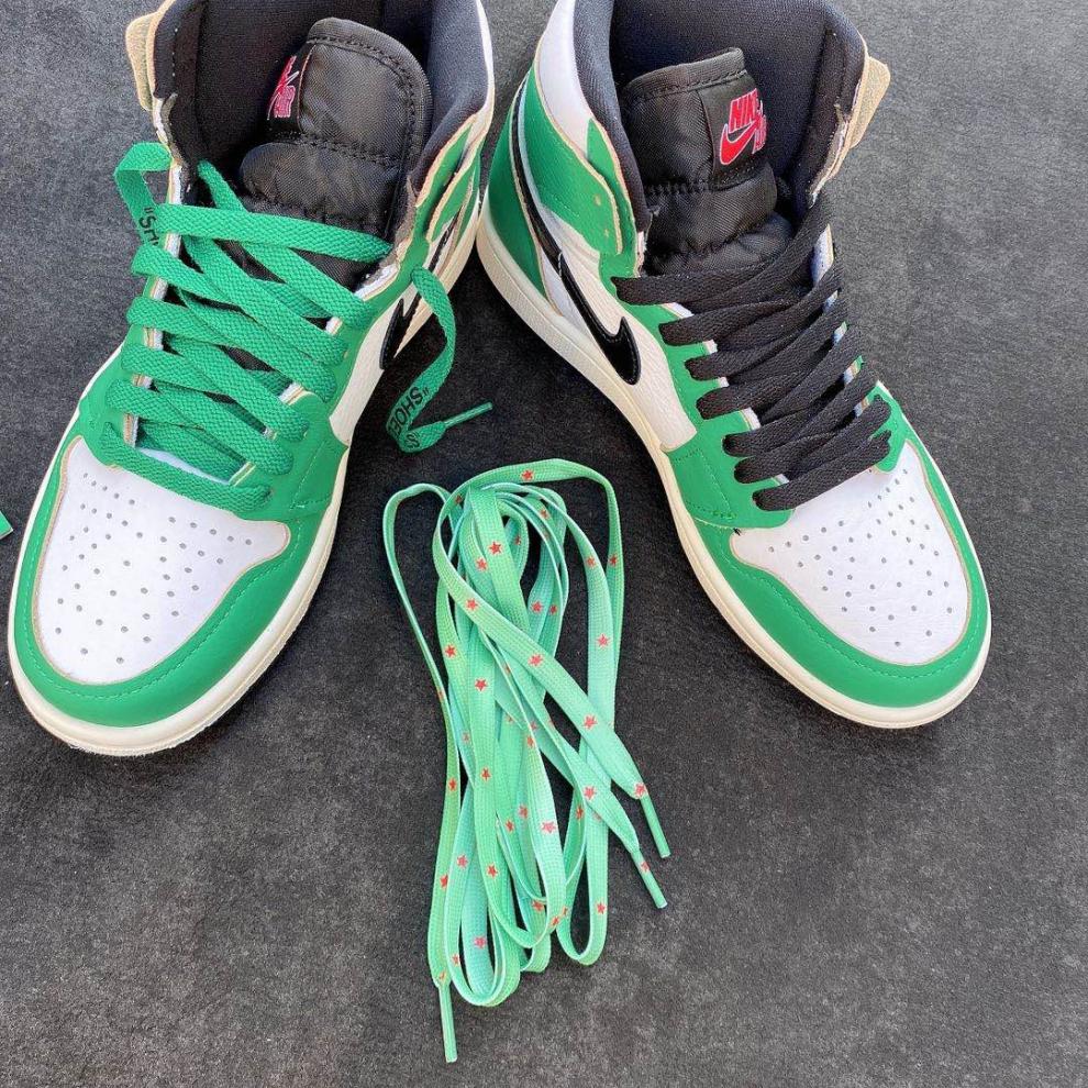 适配nike耐克扁头af1空军一号白绿红luckygreen星星aj1小喜力鞋带