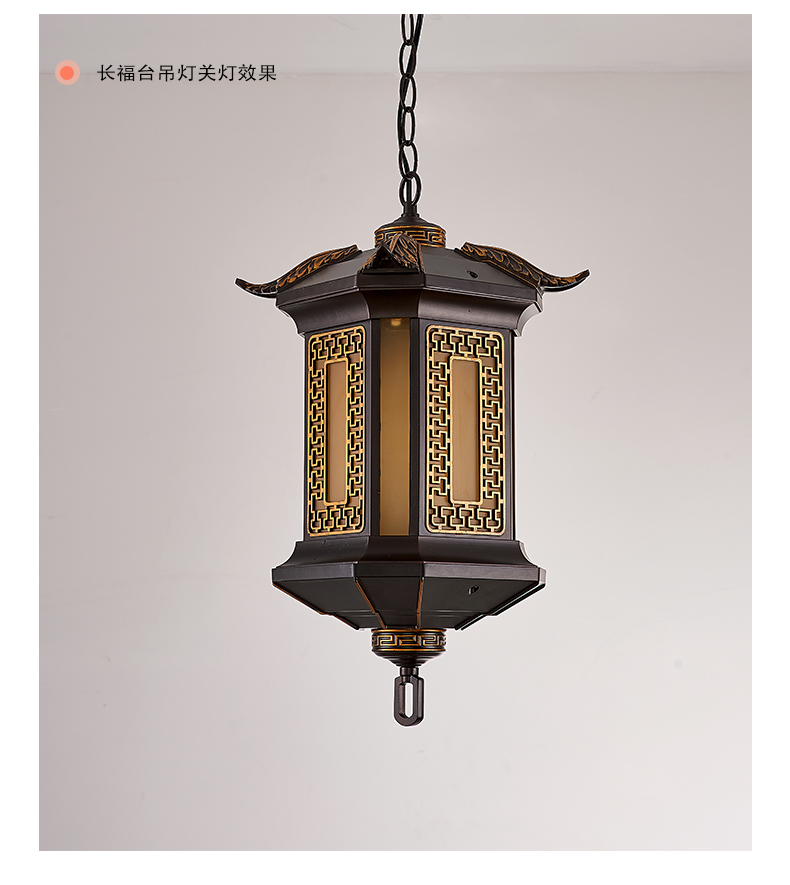 精选好物人造太阳光灯新中式户外吊灯庭院灯防水超亮室外露走廊凉亭