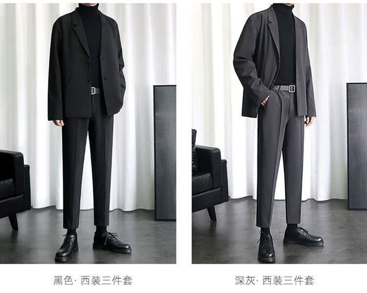 aj i lv国际轻奢侈品牌男装西装套装男秋冬西装裤男士裤子潮流直筒小