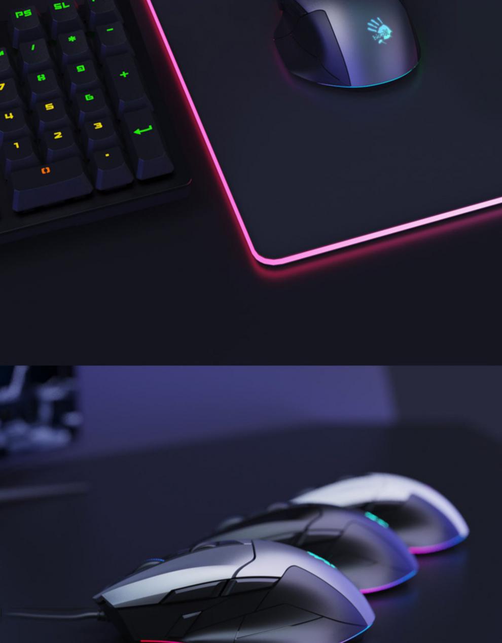 cfhd鼠标宏血手幽灵(bloody)w70 max朋克黄黑游戏鼠标 高清区定制宏鼠