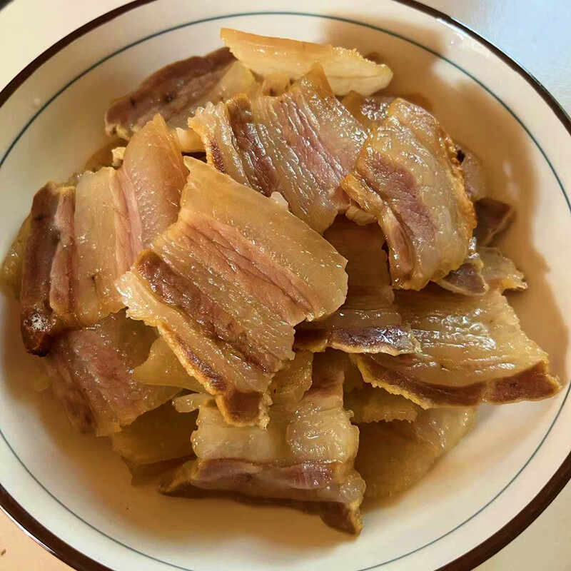 安徽霍山腌制咸土猪肉传统农家咸肉风干腊肉日晒五花肉咸货咸香肠