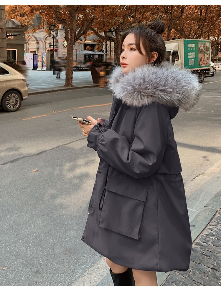 60派克服女中长款2021年冬季新款韩版加厚保暖外套小个子时尚百搭