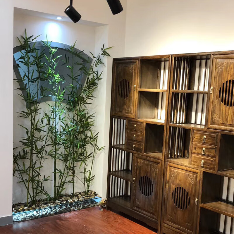 假竹子仿真竹子隔断婚庆典金黄色屏风玄关细水毛竹室内室外装饰竹30