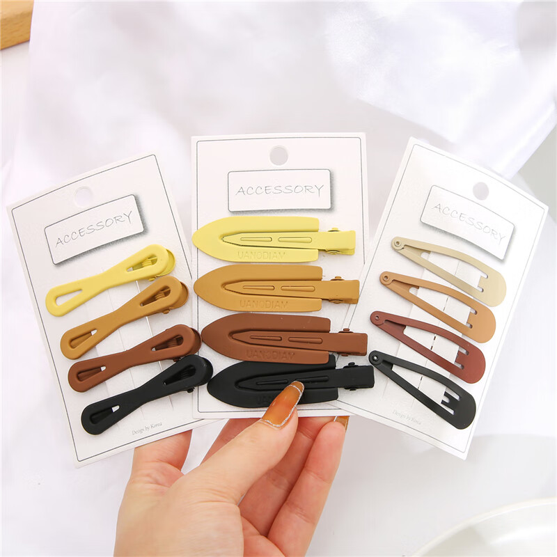 fufang铁制发夹女侧边头发夹子韩国网红头饰刘海小边夹一字发卡鸭嘴